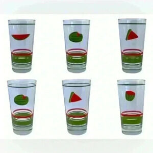 Set of 6 watermelon drinking glasses